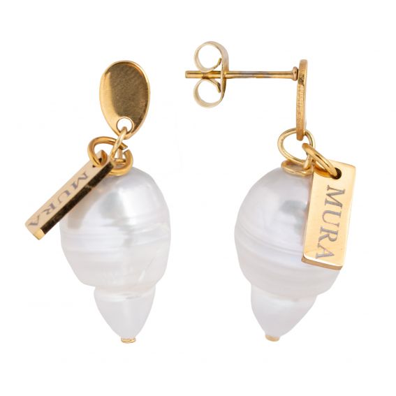 Mura Boucles d’oreilles PERLA Doré Small MURA – perles baroques | acier inoxydable
