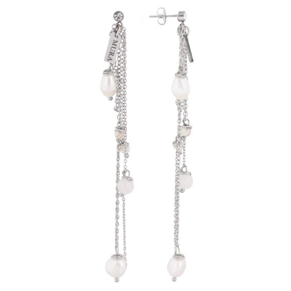 Mura Boucles d’oreilles Olas argenté MURA – perles baroques | acier inoxydable