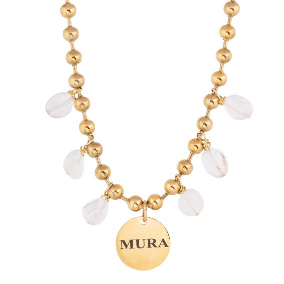 Mura MURA-ketting – Schelp | Roestvrij staal | Maansteen