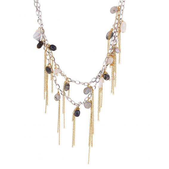 Mura Mira MURA Necklace – Onyx|Labradorite|Quartz| Stainless steel bico