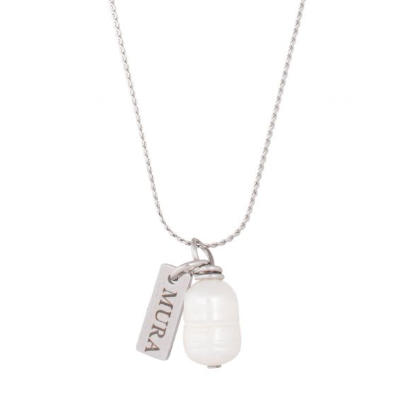 Mura Collier Néa MURA – Perle acier inoxydable Argenté