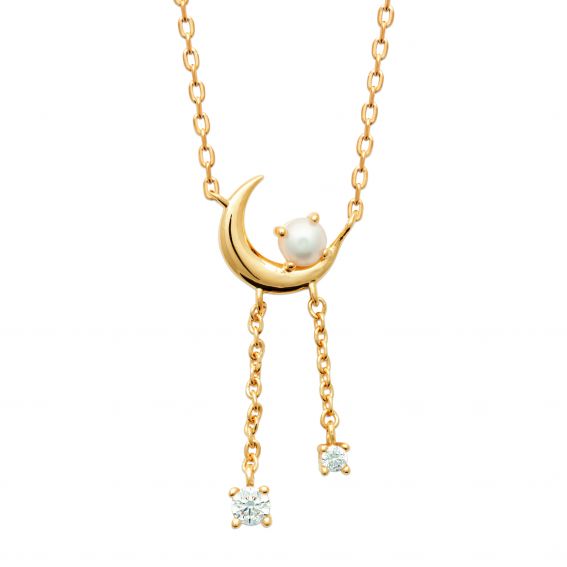 Bijou argent/plaqué or Aria Necklace – Gold Plated & Zircons