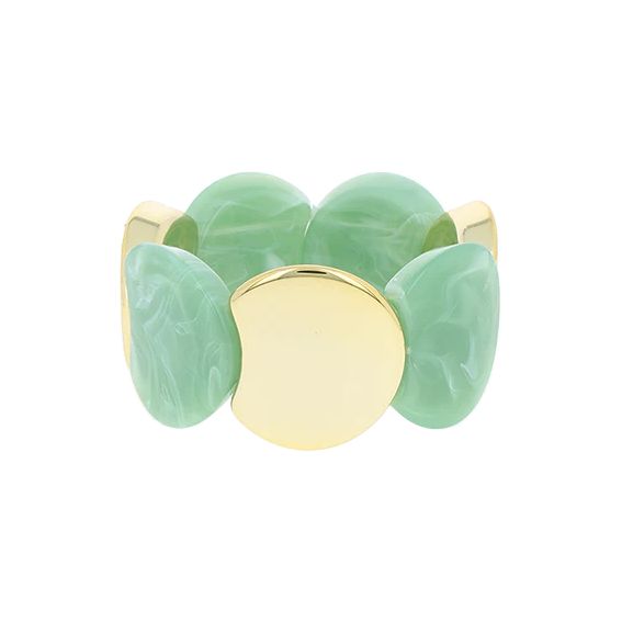Gold/green resin bracelet