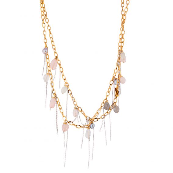 Mura MURA Mira multi-row necklace – quartz, moonstone & labradorite