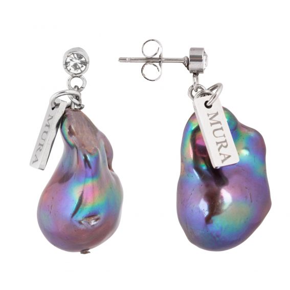  Boucles d’oreilles Mura Perla Agate noir