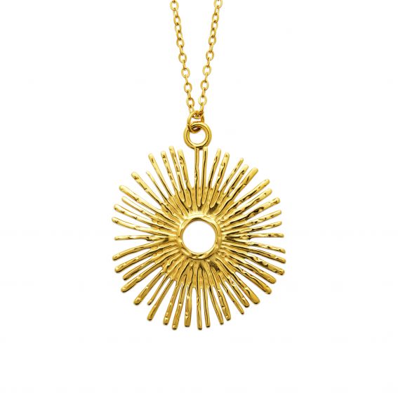 Bijou argent/plaqué or Collier Aurora Soleil – Acier inoxydable
