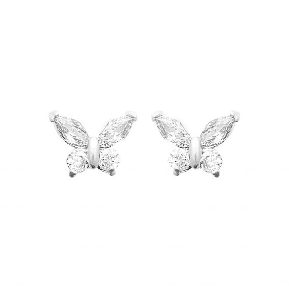 Bijou argent/plaqué or Boucles d’oreilles Naëlya Papillon – Argent 925
