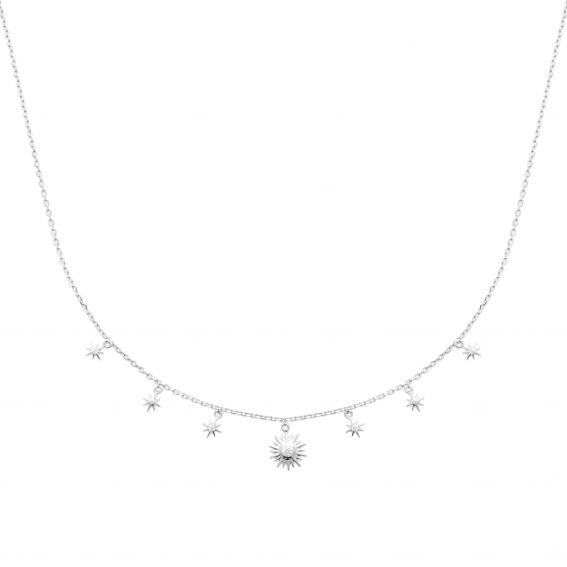 Bijou argent/plaqué or Lucky Star Cascade Necklace – 925 Silver