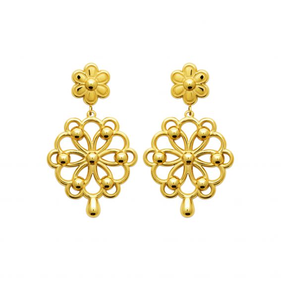 Bijou argent/plaqué or copy of Gouden oorbellen met stralende zon – roestvrij staal