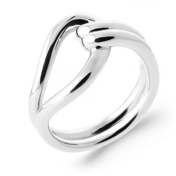 Bijou argent/plaqué or Bague argent 925 rhodié design entrelacé lisse – bague femme moderne effet torsadé élégant