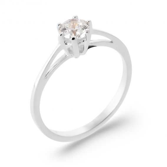 Bague solitaire argent 925...