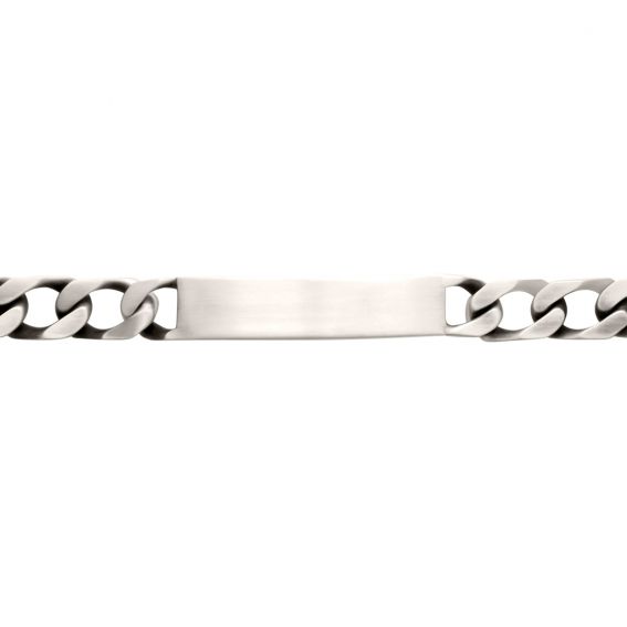 Bijou argent/plaqué or Herenarmband van 925 sterling zilver met identificatieplaatje – 22 cm, geschikt voor personalisatie.
