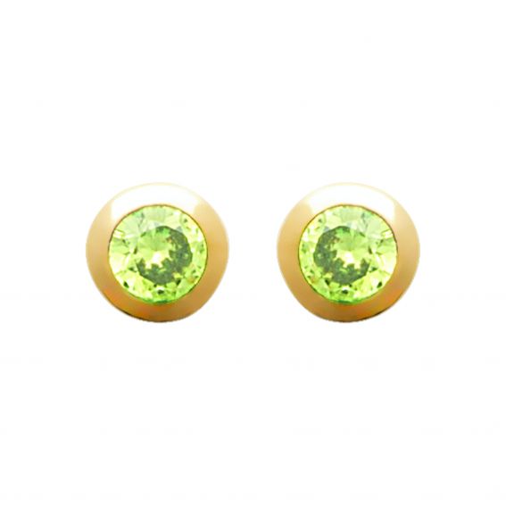 Bijou argent/plaqué or Boucles d’oreilles Solis Verte - Plaqué Or