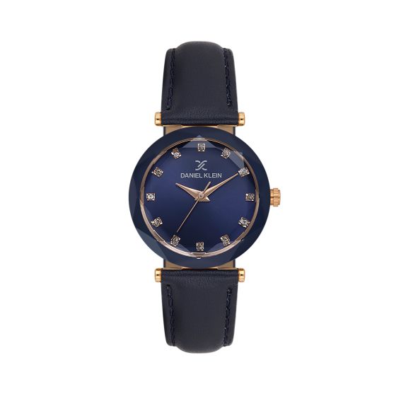 Daniel Klein Montre Femme Or Rose 30 mm – Bracelet Cuir Élégant