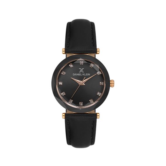 Daniel Klein Montre Femme Or Rose 30 mm – Bracelet Cuir Raffiné