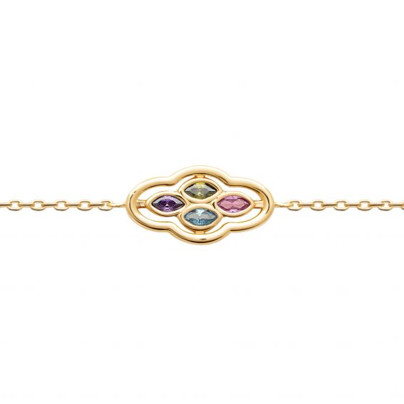 Bijou argent/plaqué or Multicolor Mayan Bracelet - Gold Plated