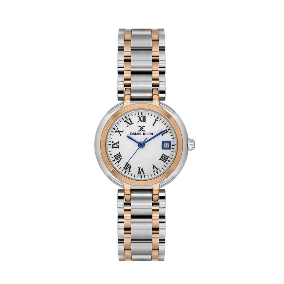 Daniel Klein Montre femme acier inoxydable bicolore argent et rose gold 30 mm – Étanche 3 ATM