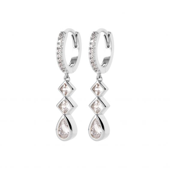 Bijou argent/plaqué or Boucles d’oreilles Orélia – Argent 925 et zirconiums