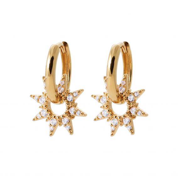 Bijou argent/plaqué or Astrae Earrings – 18k Gold Plated and Cubic Zirconia
