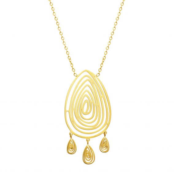 Bijou argent/plaqué or Oria Necklace – Gold-plated stainless steel