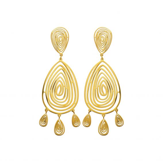 Bijou argent/plaqué or Boucles d’oreilles Oria – Acier inoxydable doré