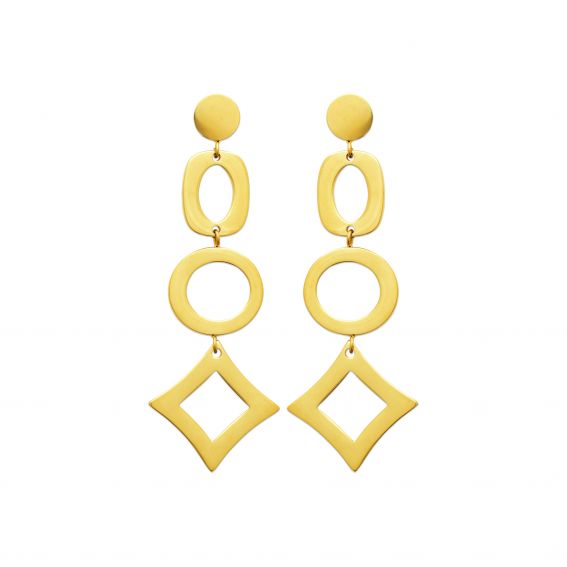 Bijou argent/plaqué or Boucles d’oreilles Oria – Acier inoxydable doré