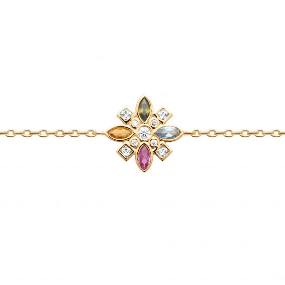 Bijou argent/plaqué or Bracelet Stella Multicolore - Plaqué Or