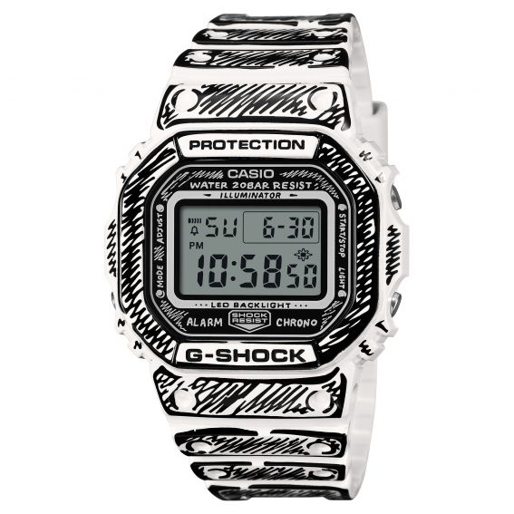 Casio CASIO G-SHOCK DW-5600JV-7 Horloge – Joshua Editie | Wit & Grafisch