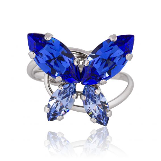 Andrea Marazzini Marazzini Swarovski Navette Sapphire Butterfly Ring