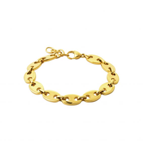 Bijou argent/plaqué or Bracelet Luna Maillons Pleins - acier inoxydable