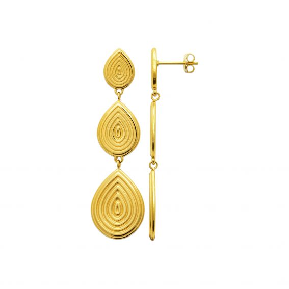 Bijou argent/plaqué or Onda Cascade oorbellen - roestvrij staal