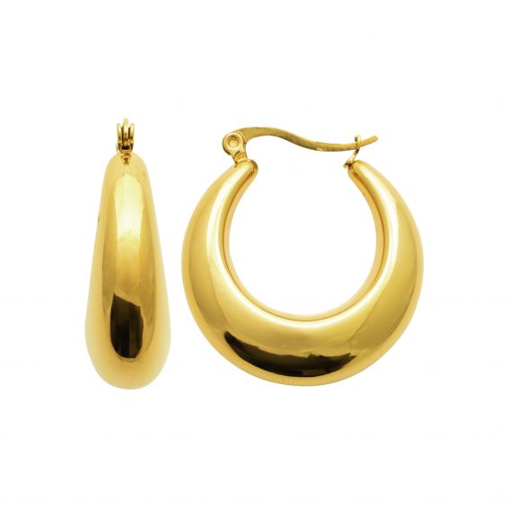 Bijou argent/plaqué or Nova Volume hoop earrings - stainless steel