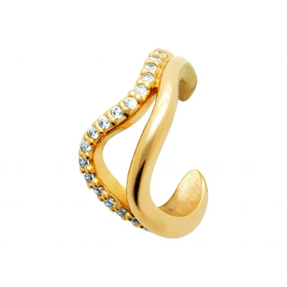Bijou argent/plaqué or Éclat Curve ear cuff - 18k gold plated