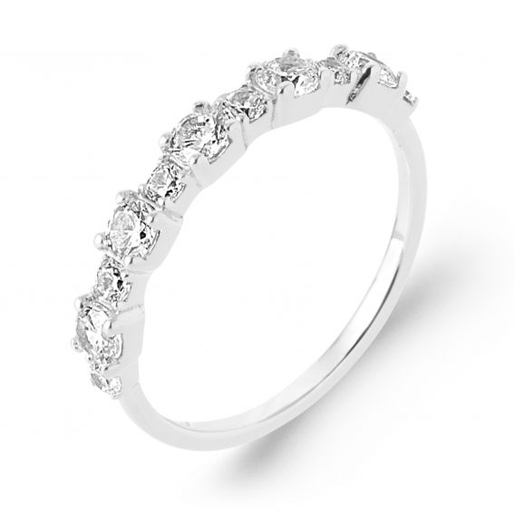 Bijou argent/plaqué or Ring van 925 sterling zilver met rhodiumlaag en zirkonia – een elegante en sprankelende trouwring voor dames