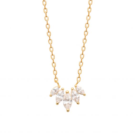 Bijou argent/plaqué or Collier Celestia – Plaqué Or & Zirconiums Marquise