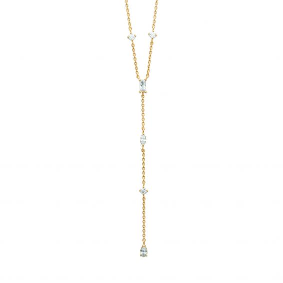 Bijou argent/plaqué or Lyra Elegance Necklace – Gold Plated & Cubic Zirconia