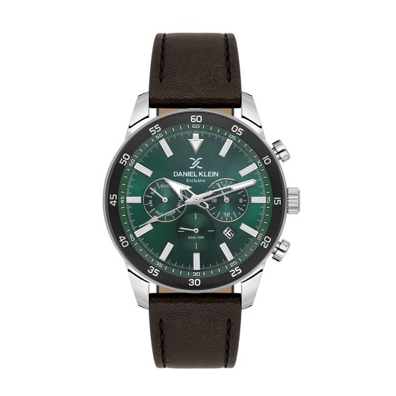 Daniel Klein Daniel Klein DK.1.14255-4 Men's Watch, Silver & Black Leather