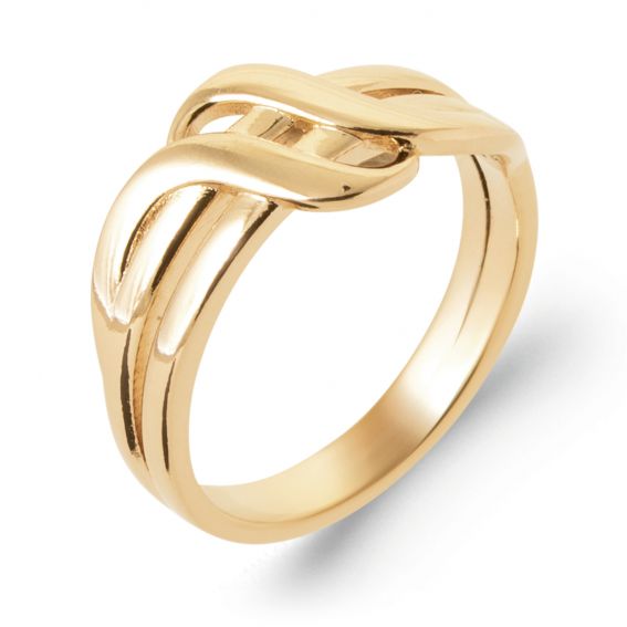 Bijou argent/plaqué or 18k Gold Plated Cross Knot Ring – Elegant Women's Ring with Modern Design
