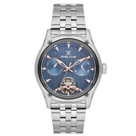 Daniel Klein Montre homme automatique Daniel Klein cadran bleu open heart bracelet acier – DK.1.14047-5