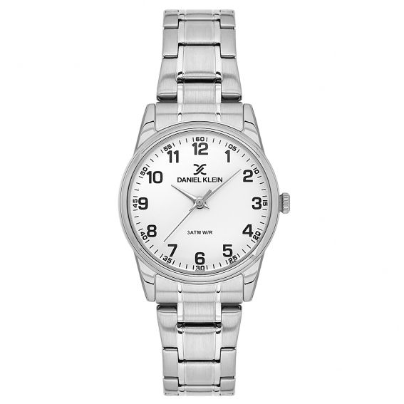 Daniel Klein Daniel Klein women's silver steel watch with white dial – DK.1.13846-1