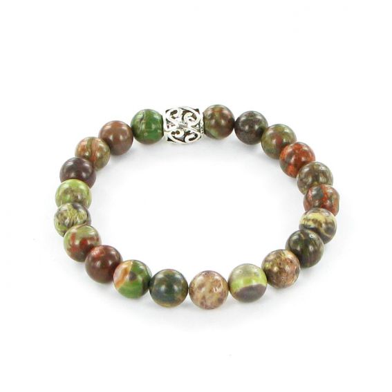 Bracelet Göshö - Agate de forêt tropicale - Bracelet en pierres naturelles