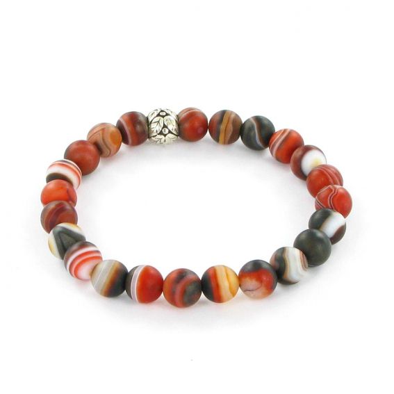 Bracelet Göshö [Calme/chance] Agate oeil brun mate - Pierres naturelles