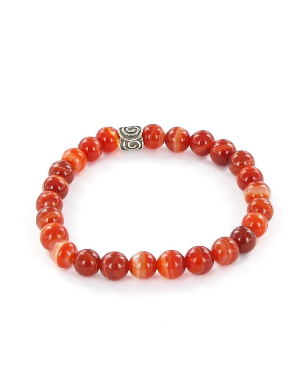Bracelet Göshö [Enthousiasme] Agate rouge rayé - Pierres naturelles