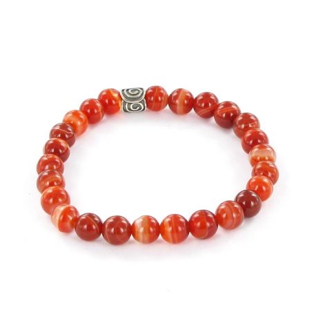 Bracelet Göshö [Enthousiasme] Agate rouge rayé - Pierres naturelles