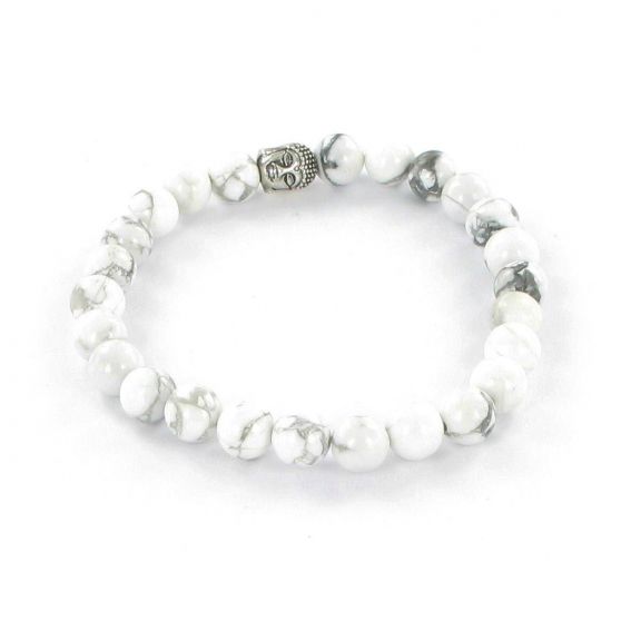 Bracelet Göshö [Minceur] Howolite blanc mate - Pierres naturelles