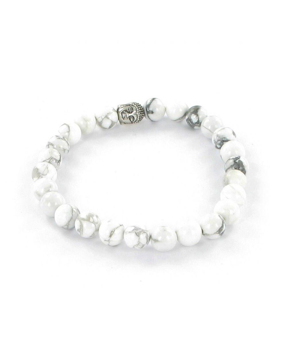 Bracelet Göshö [Minceur] Howolite blanc mate - Pierres naturelles