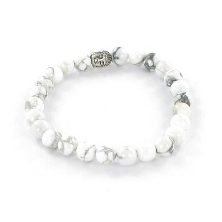 Bracelet Göshö [Minceur] Howolite blanc mate - Pierres naturelles