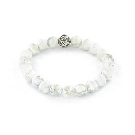 Bracelet Göshö [Minceur] Howolite blanc mate - Pierres naturelles