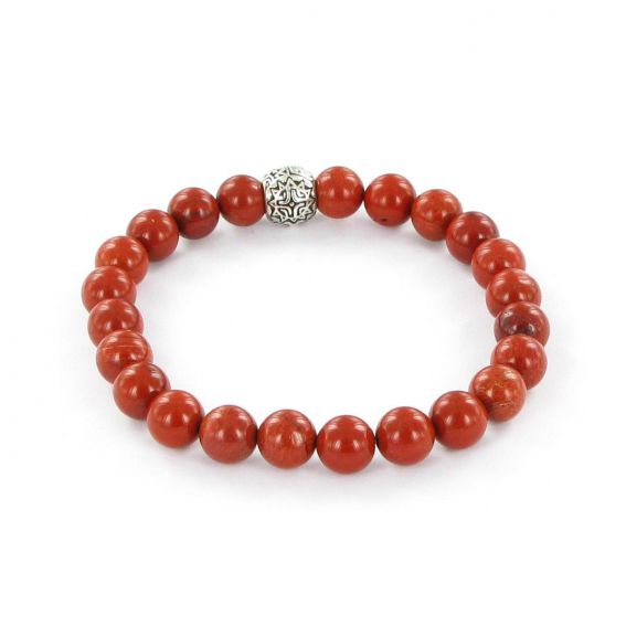 Bracelet Göshö [Circulation sanguine]  Jaspe rouge brillant - Pierres naturelles