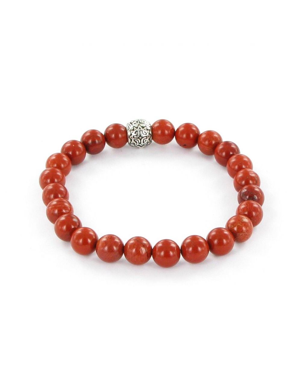 Bracelet Göshö [Circulation sanguine]  Jaspe rouge brillant - Pierres naturelles